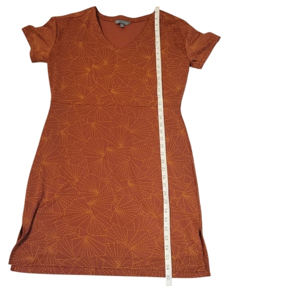 Title Nine Deep Pockets Dress - Sashiko ORANGE Hiking Gorpcore Active medium - Picture 6 of 9